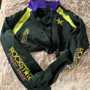 Forever 21 Black and Purple Windbreaker Jacket